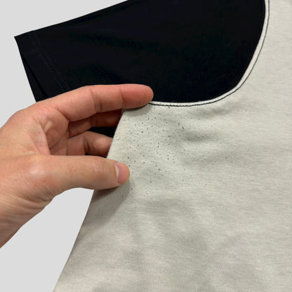 AMI Panelled Striped Heavy Cotton Logo T-shirt - XXL