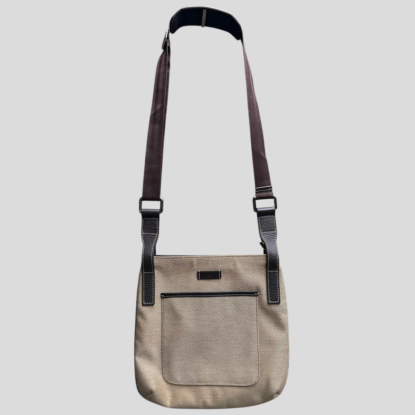 Gucci 00’s Canvas + Leather Crossbody Logo Bag