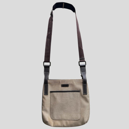 Gucci 00’s Canvas + Leather Crossbody Logo Bag