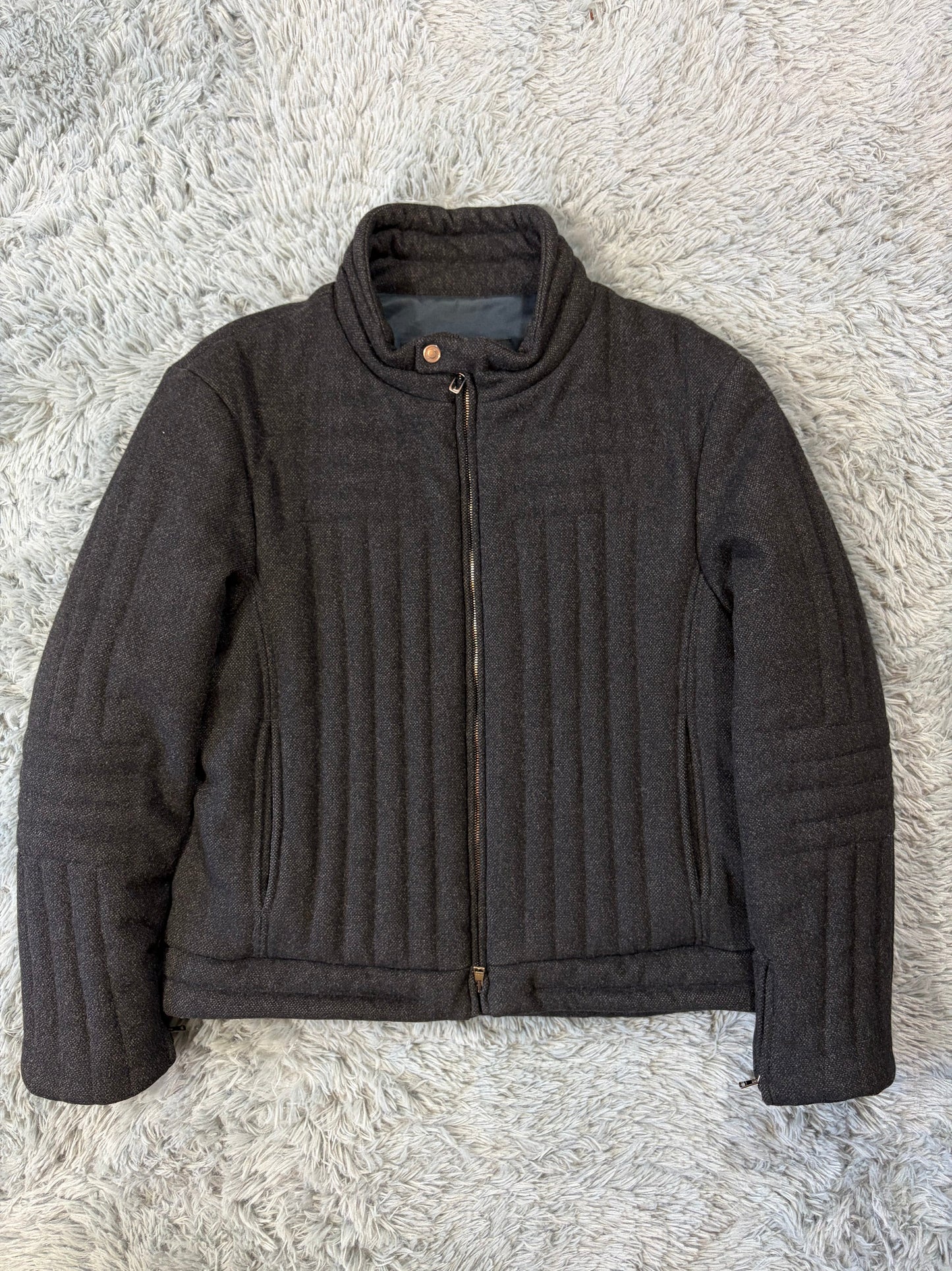 Gucci by Tom Ford AW00 Wool 3D Ribbed Runway Biker Jacket - IT50 | O/S, Multicoloured