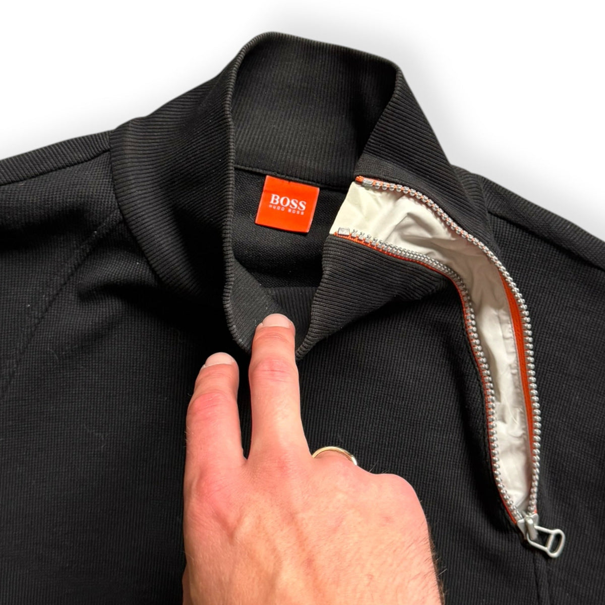 2000's Hugo Boss 'Orange' Asymmetric 1/4 Zip (M) | Medium, Orange