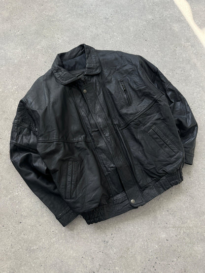Vintage Leather Bomber Jacket - M/L - Known Source