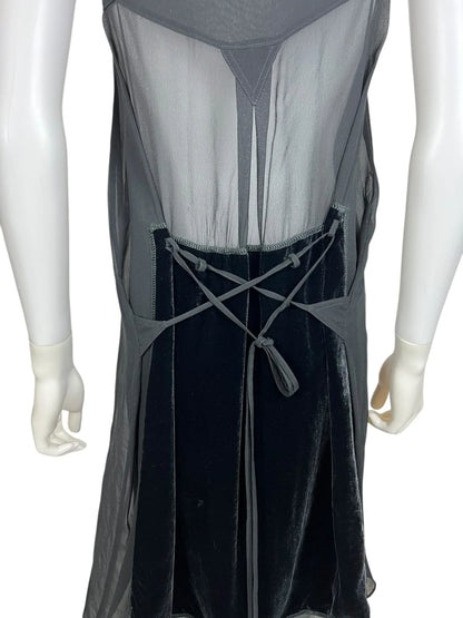 Miu Miu 1990s velvet sheer slip dress