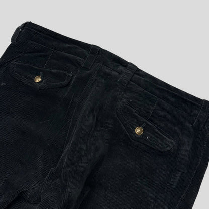 Gucci by Tom Ford 2004 Corduroy Laced Riding Logo Trousers - UK10 | Default Title, Black