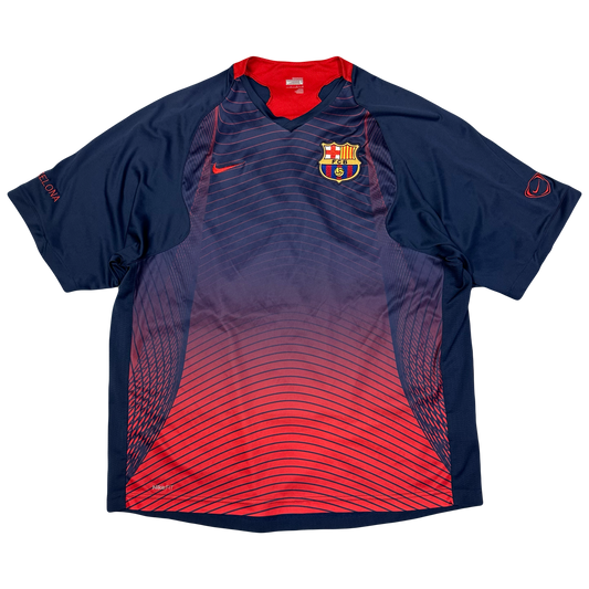 Nike Barcelona 2006/07 Training Shirt In Navy & Red ( L )