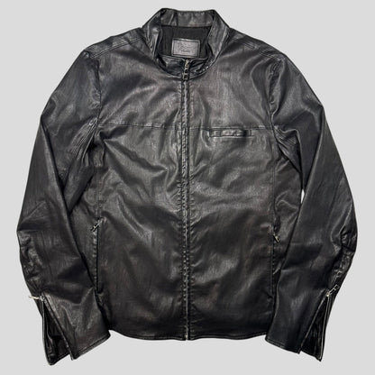 Prada Milano 2013 Lambskin Leather Biker Pocket Jacket - L