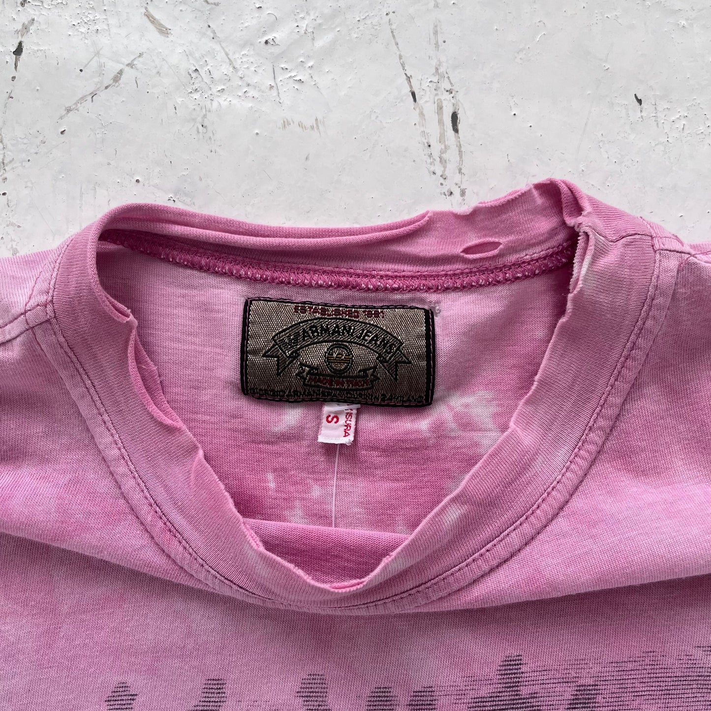 1980s thrashed armani jeans pink tee | Pink, Pink