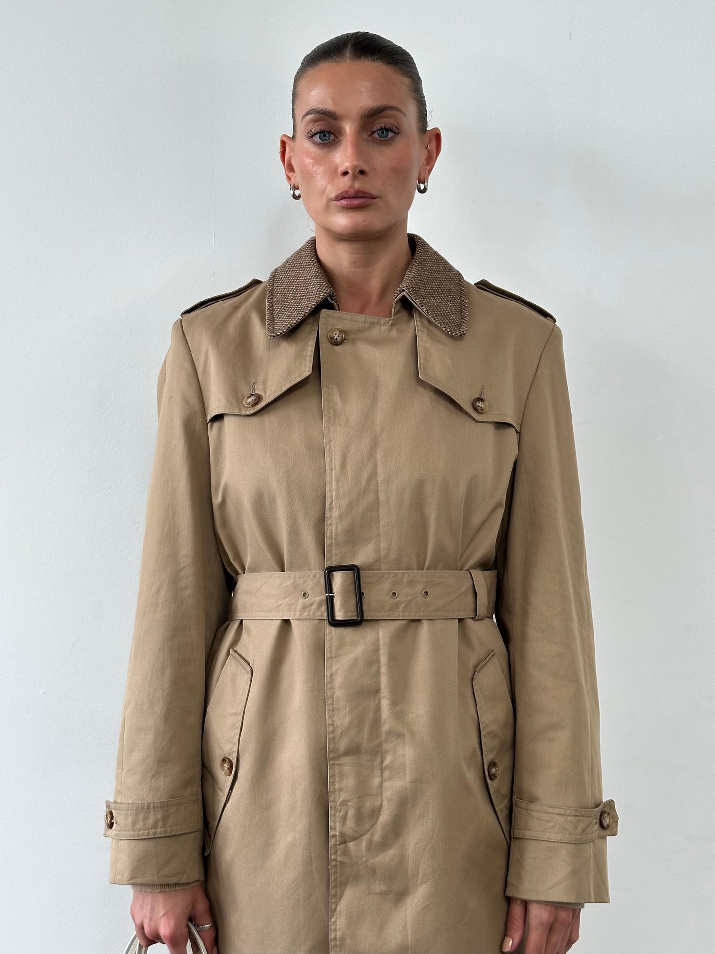Christian Dior Monsieur Cotton Single Breasted Belted Trench Coat - M