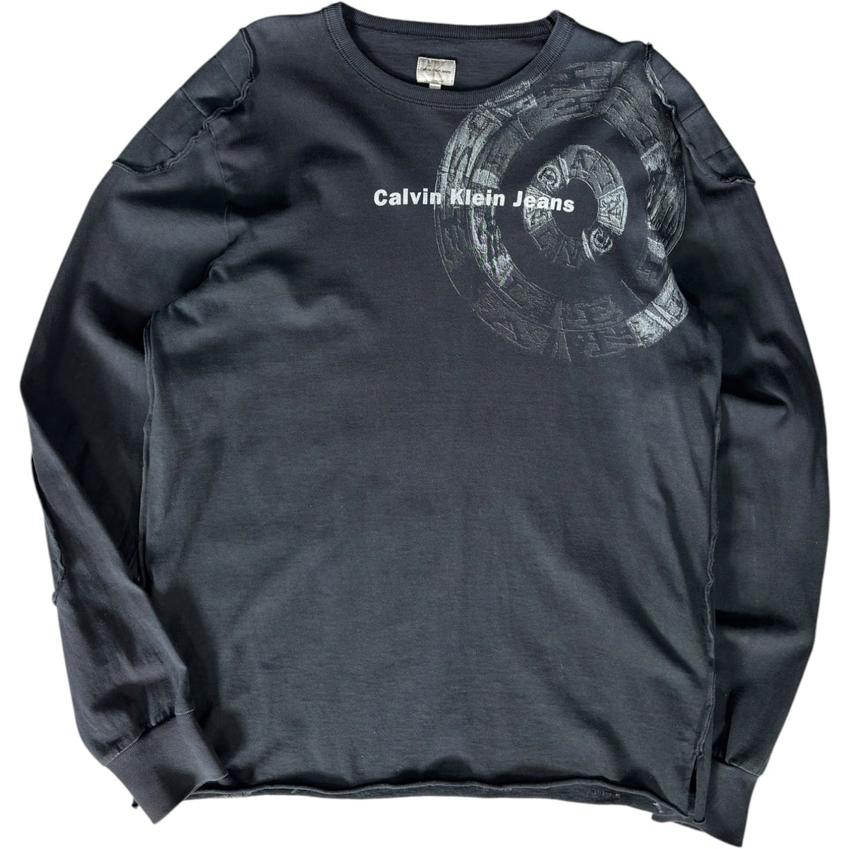 Calvin Klein Jeans 00’s Panelled Longsleeve Shirt L | Large, Black