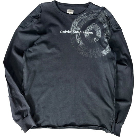 Calvin Klein Jeans 00’s Panelled Longsleeve Shirt L | Large, Black