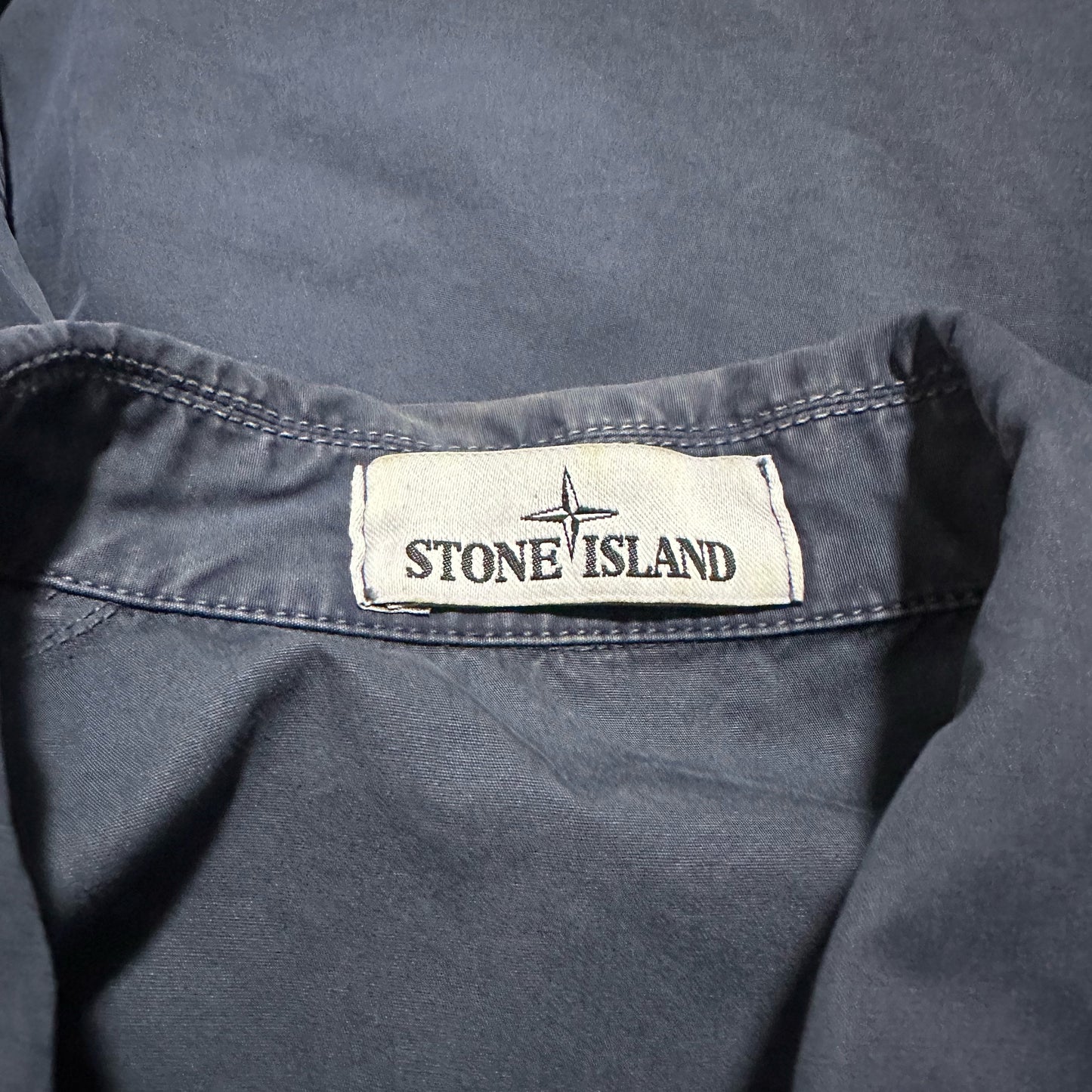 Stone Island Zip Up Double Pocket Canvas Overshirt