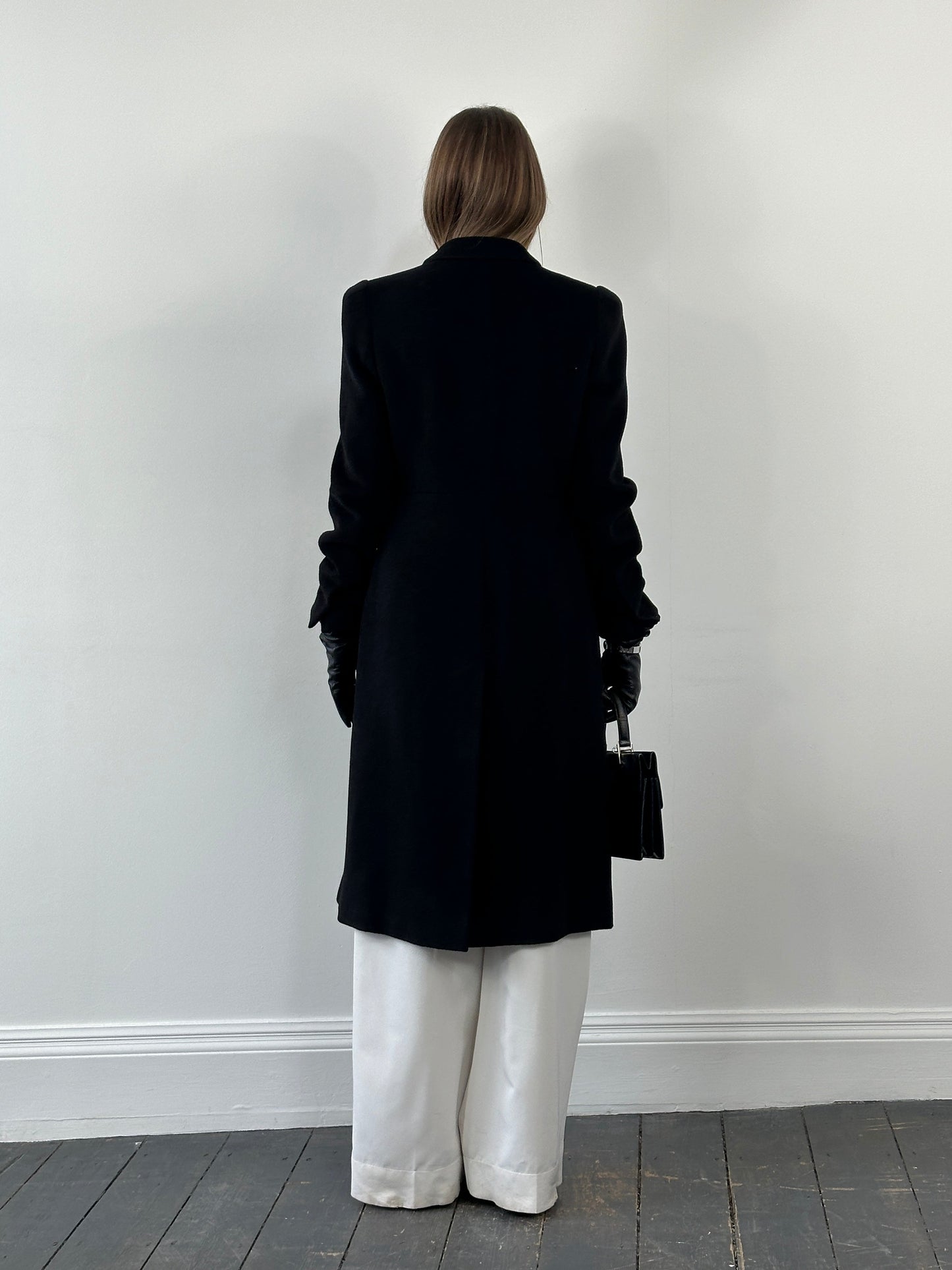 L.K. Bennett Pure Wool Minimal Wrap Coat - M