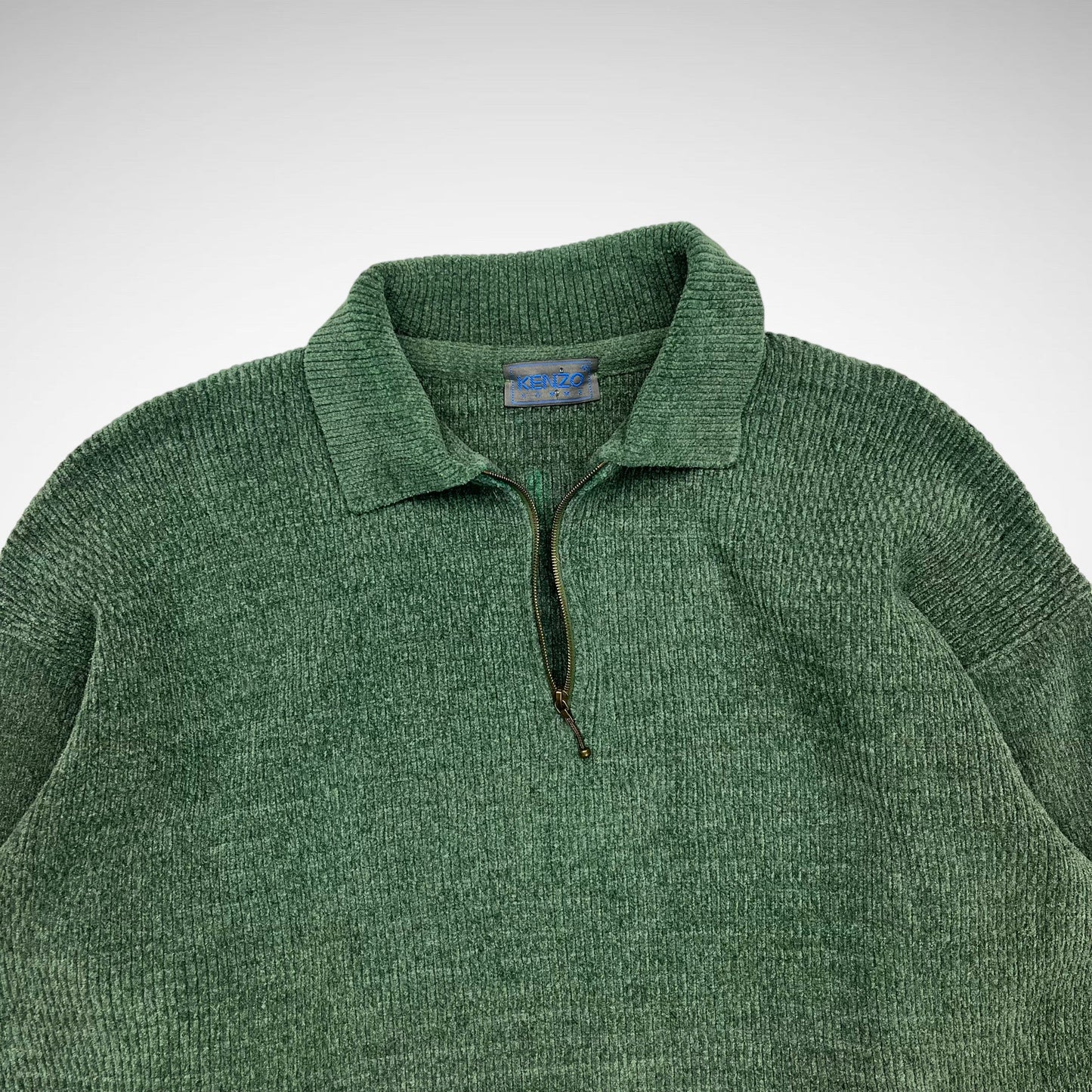 Kenzo Wool 1/4 Zip Collar Knit (1990s)