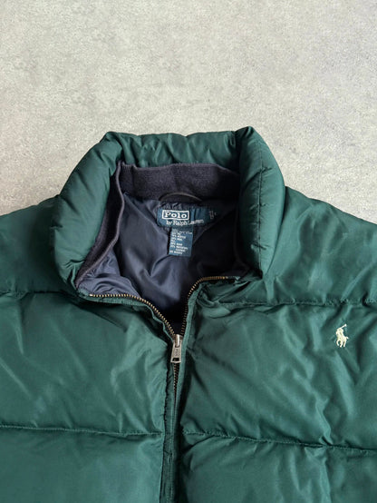 ralph lauren 1990s heavyweight down fill bomber puffer jacket (l) | Large, Multicoloured