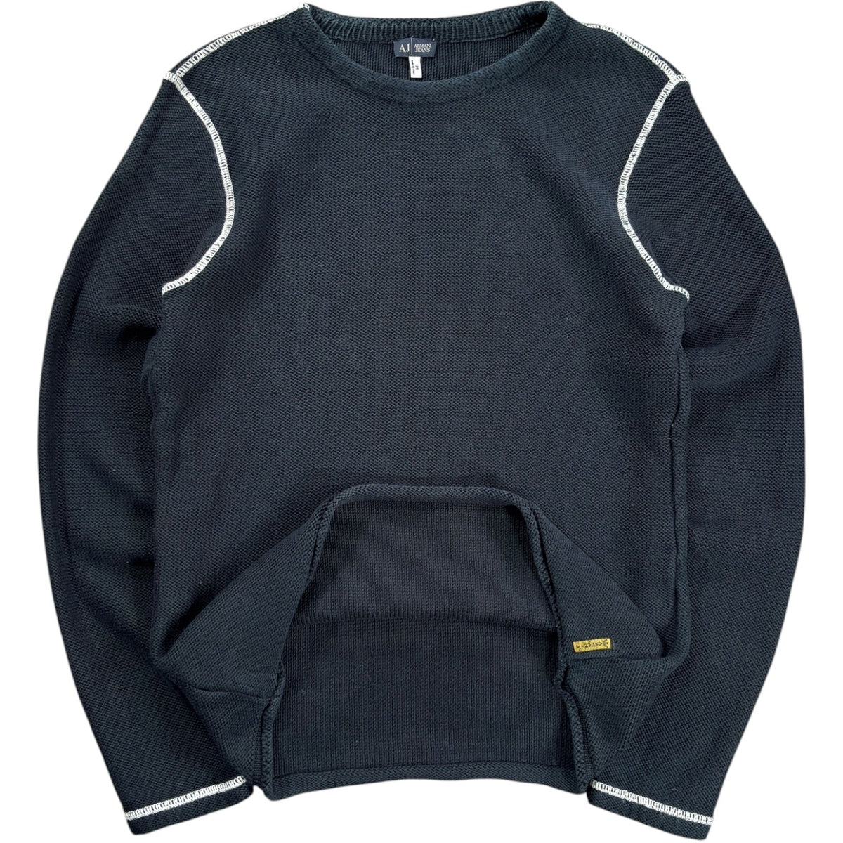 Armani Jeans 00’s Heavyweight Cotton Knit M | Medium, Black