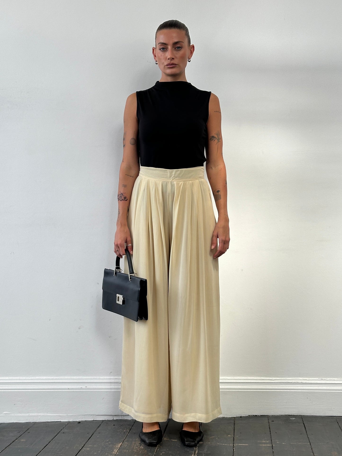 Marella Wide Leg High Waisted Palazzo Trousers - W26