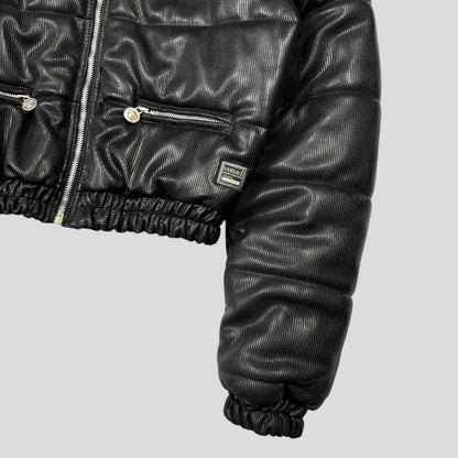 Versace VJC 90’s Liquid Silk Ribbed Cropped Puffer - S/M