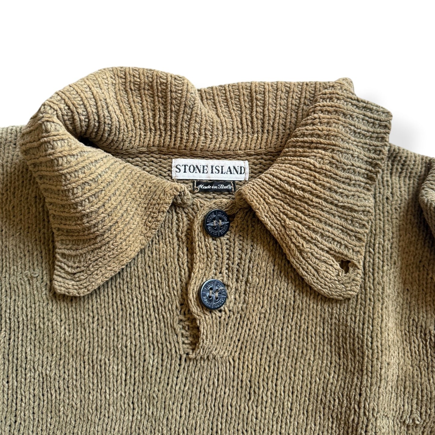 FW1998 Stone Island Chenille Knitted Jumper (L) | Large, Green
