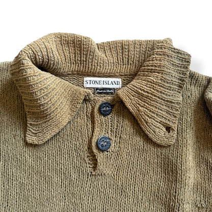 FW1998 Stone Island Chenille Knitted Jumper (L) | Large, Green