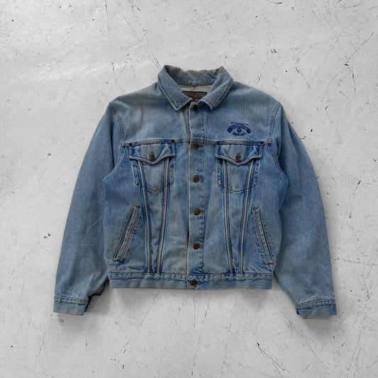 1990s armani jeans loose fit denim trucker jacket | Blue, Light Blue