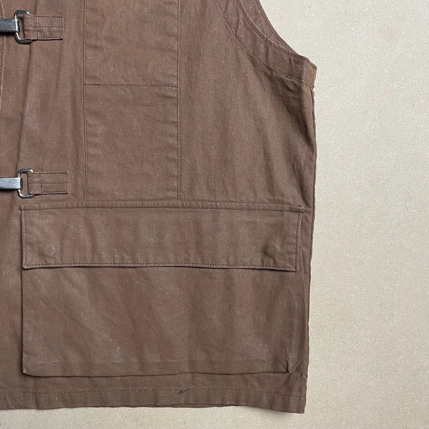 S/S 1993 Cocoa Brown Tela Stella Reflective Spell Out Utility Vest