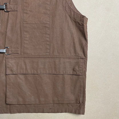 S/S 1993 Cocoa Brown Tela Stella Reflective Spell Out Utility Vest
