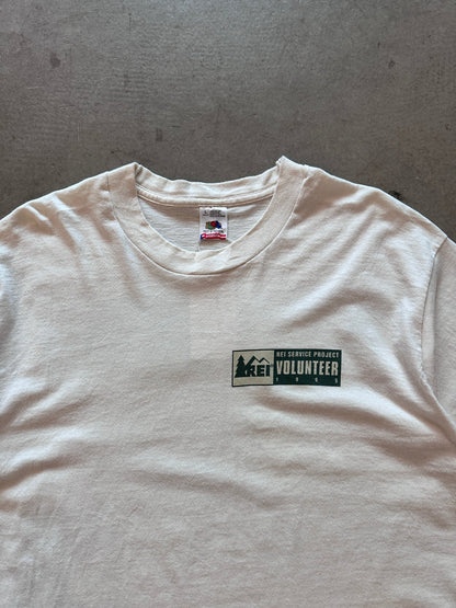 1995 REI Service Project T-Shirt - L | Beige, Red