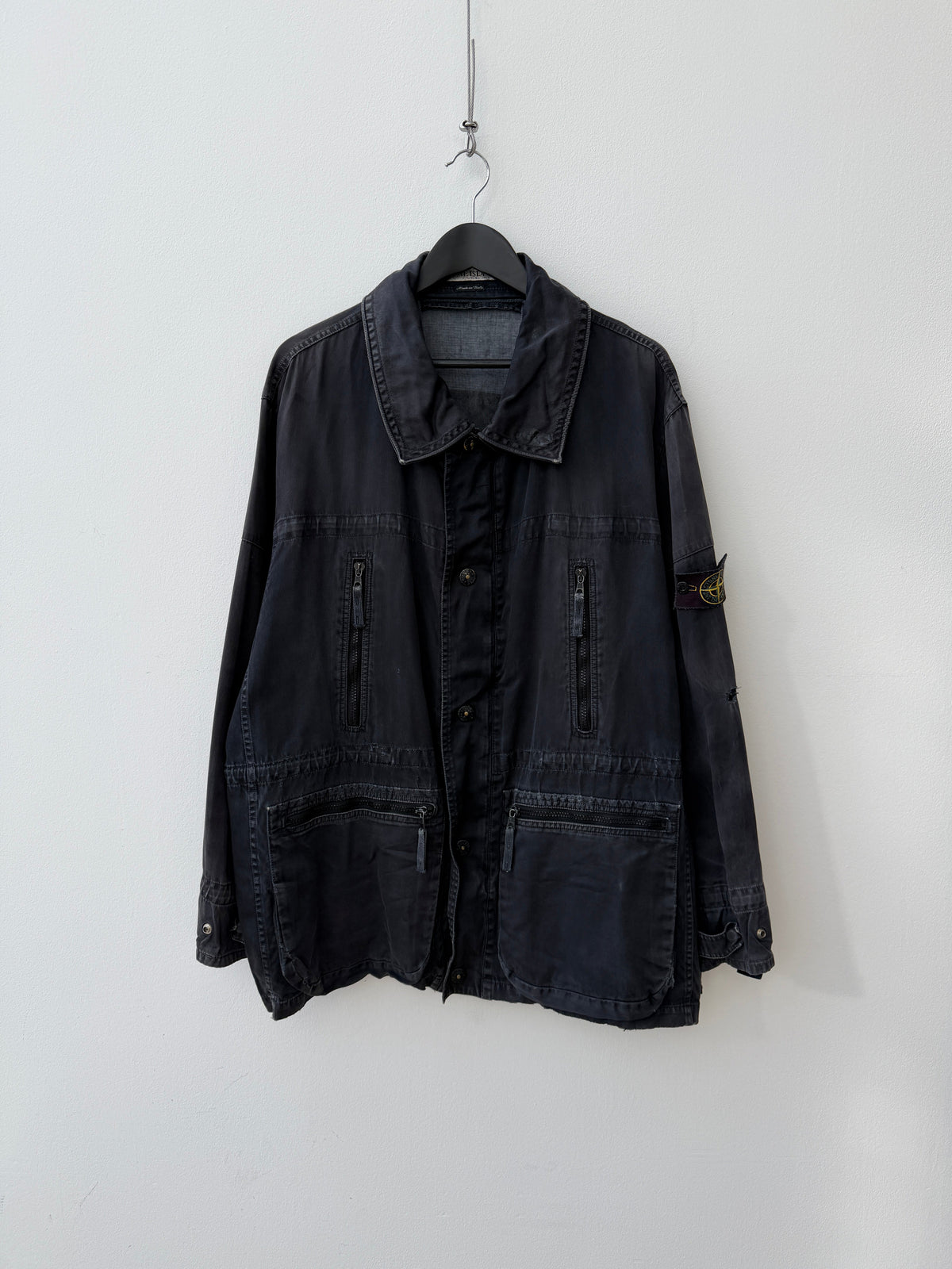 Stone Island 00s Raso Gommato Field Jacket | X-Large, Charcoal