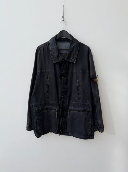 Stone Island 00s Raso Gommato Field Jacket | X-Large, Charcoal