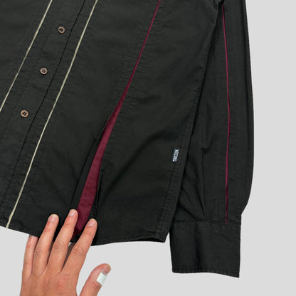 Moschino Jeans 00’s Tectonic Seam Technical Cotton Shirt - M | Brown