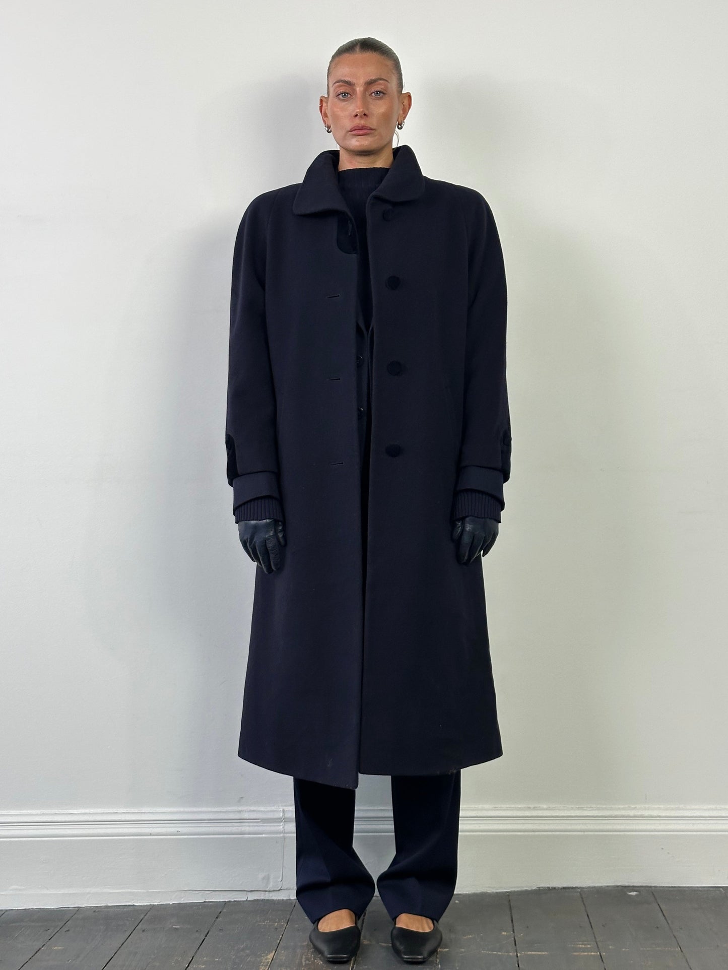 Vintage Mohair Wool Velvet Single Breasted Coat - M/L