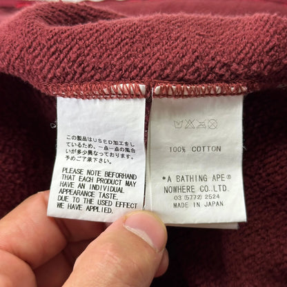 Bape OG 2005 Red Camo Spellout Full Zip Hoodie - L/XL