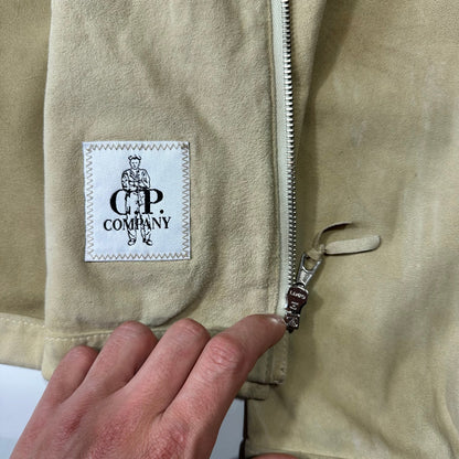 CP Company 00’s Suede Leather Harrington Work Jacket - M | Default Title, Cream