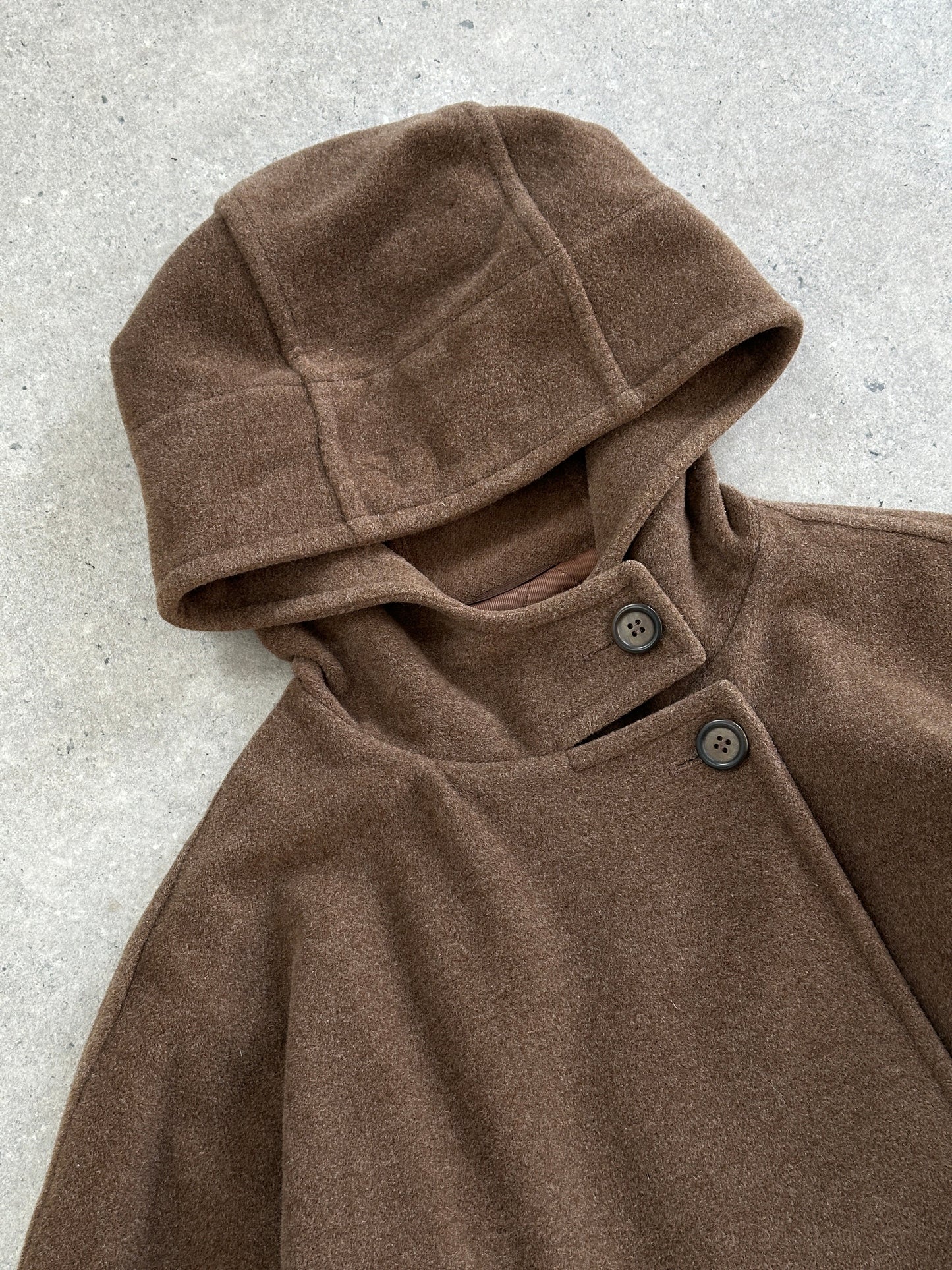 Max Mara Weekend 2000s Wool Hooded Double Breasted Coat - M