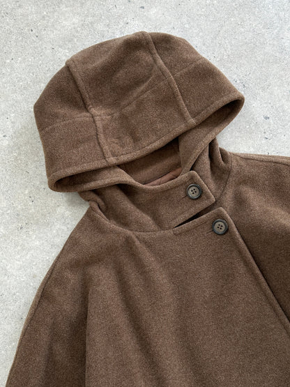 Max Mara Weekend 2000s Wool Hooded Double Breasted Coat - M