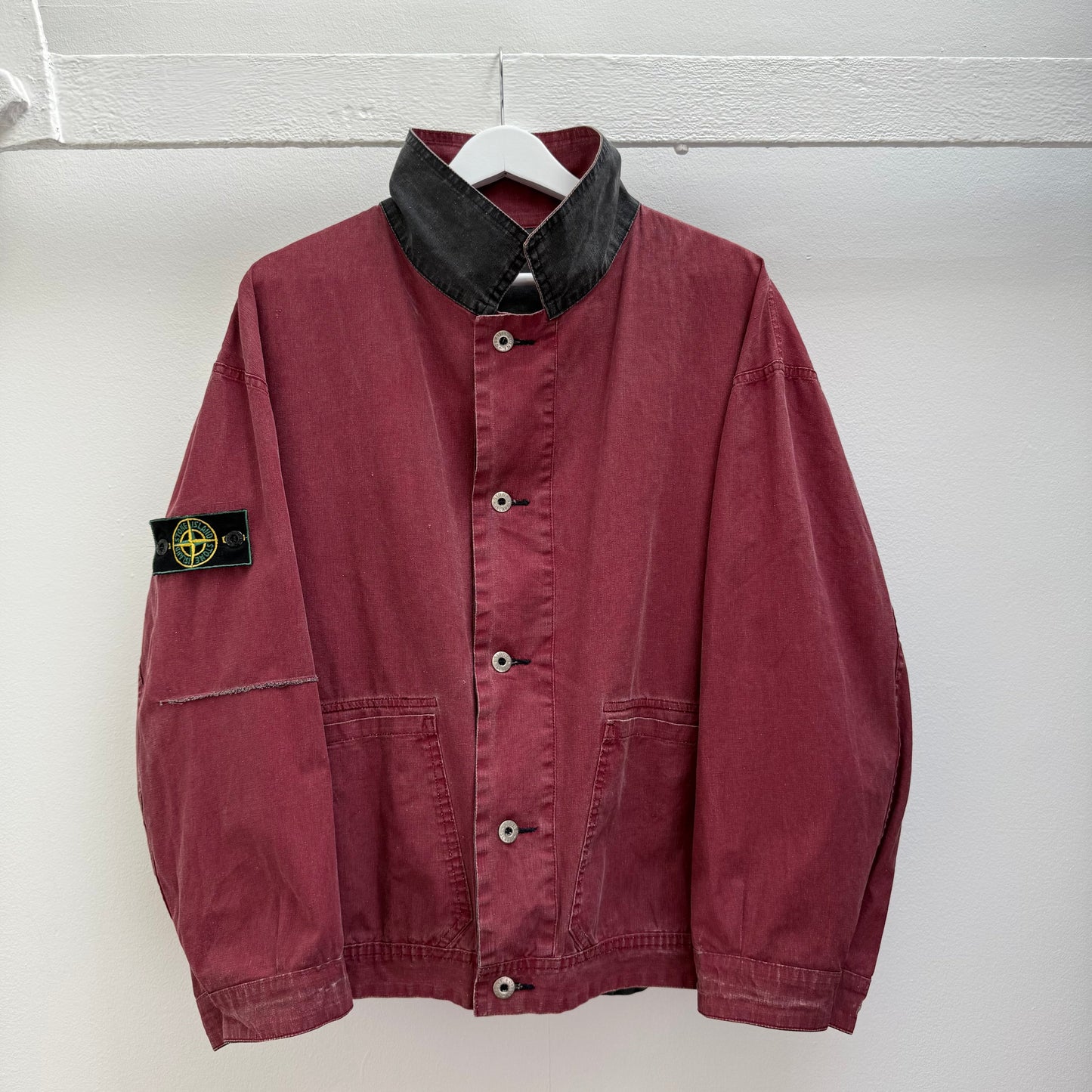 90’s Stone Island Reversible Tela Stella Jacket (L) | Large, Burgundy