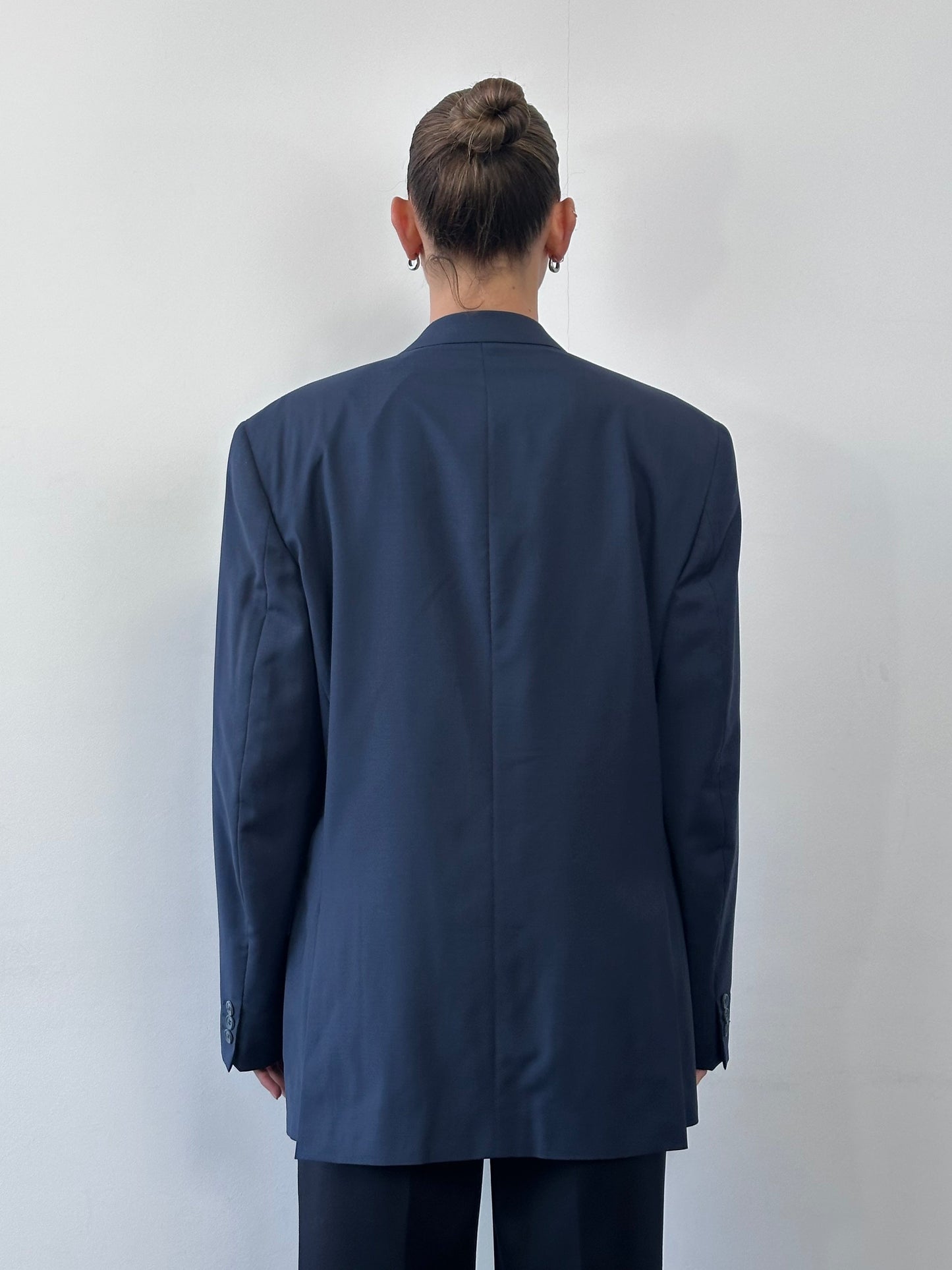 Italian Vintage 1990s Pure Tasmanian Wool Double Breasted Blazer - 42R/XL