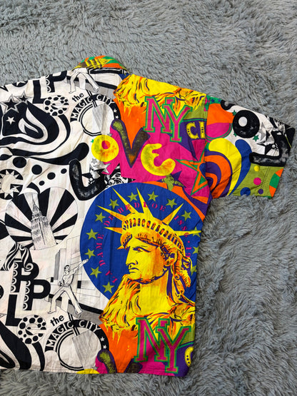 Versace VJC 90’s New York Day & Night Split Graphic Shirt - M/L | O/S, Black