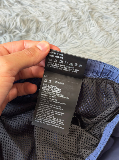 Prada Milano 2018 Triangle Double Logo Blue Nylon Shorts - IT46 | O/S, Black