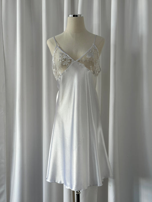 Vintage 1990s Lace Sheer Mini Slip Dress - M/L