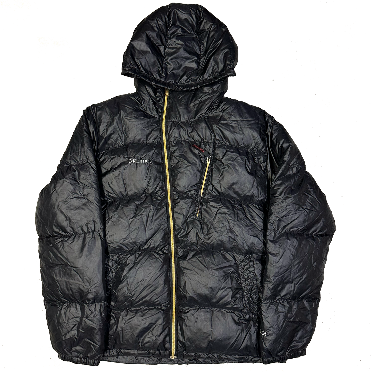 Marmot Asymmetrical Down Puffer Jacket In Black (XL) | XL, Black