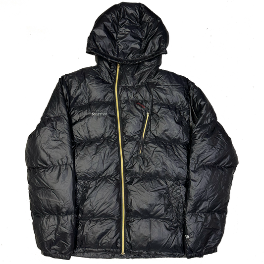 Marmot Asymmetrical Down Puffer Jacket In Black (XL) | XL, Black