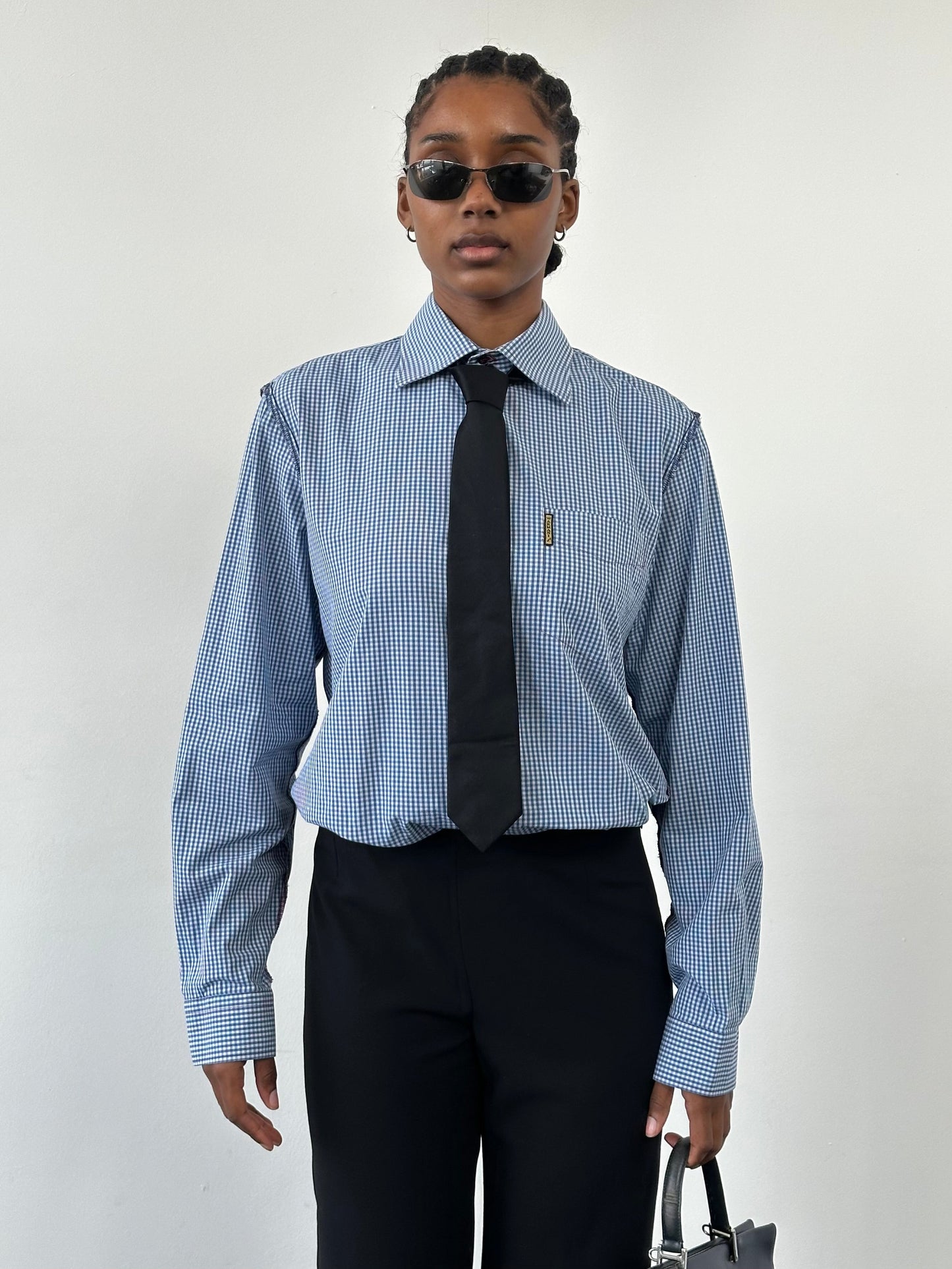 Armani Jeans 2000s Pure Cotton Gingham Reverse Stitch Shirt - M