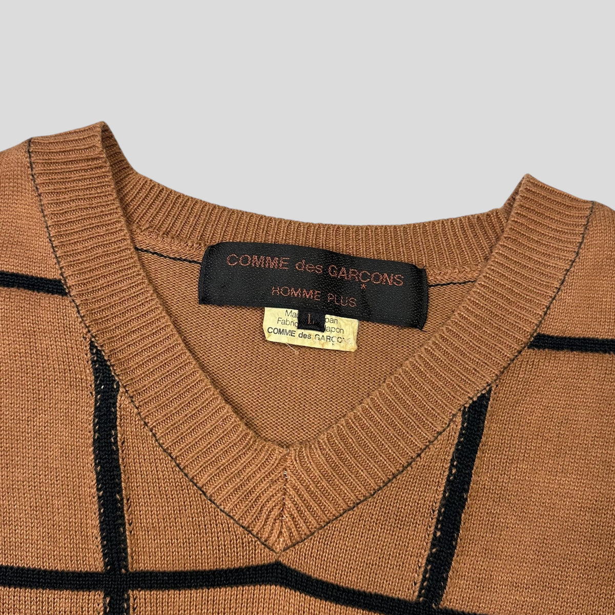 Comme Des Garçons Homme Plus 2002 Reconstructed Grid Knit - L (M) | Medium, Brown