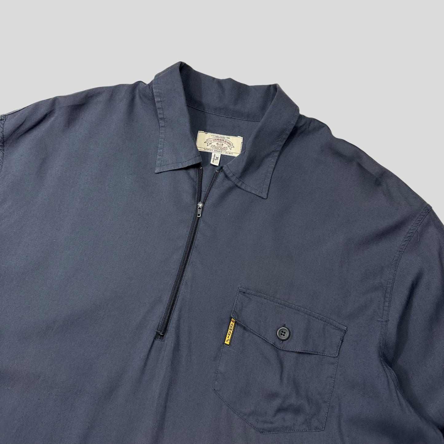 Armani Jeans 90’s 1/4 Zip Lyocell Technical Shirt - XL