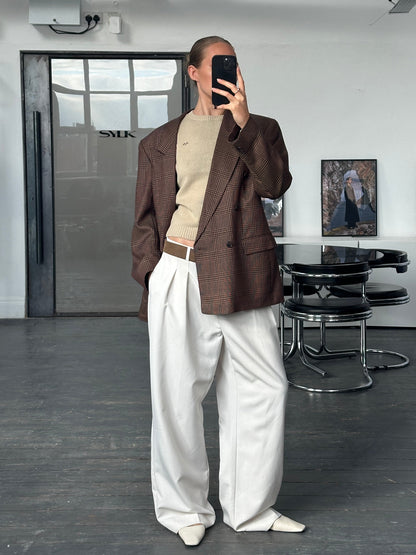 Yves Saint Laurent Diffusion Hommes 1980s Check Wool Blazer - 42R/XL