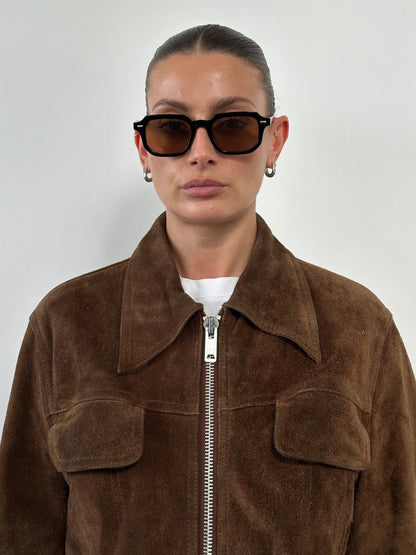 Vintage Dagger Collar Suede Jacket - L