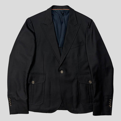 Gucci by Tom Ford 00’s Crest Button Wool Dinner Jacket - IT54 | Default Title, Black
