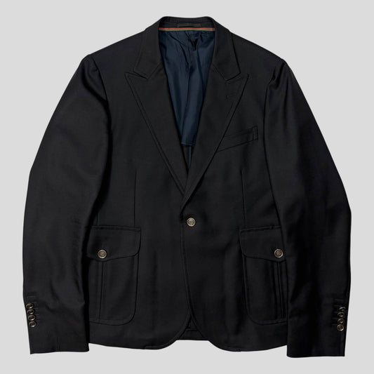 Gucci by Tom Ford 00’s Crest Button Wool Dinner Jacket - IT54 | Default Title, Black