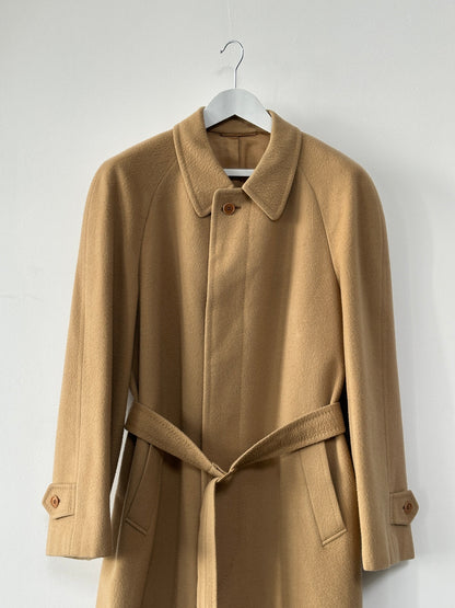 Italian Vintage Wool Cashmere Concealed Placket Belted Coat - XL/XXL